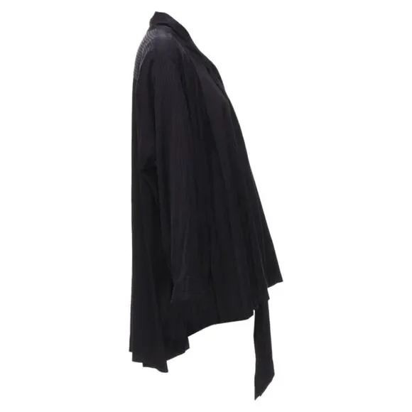 Balenciaga Demna black striped pussy bow cascade hem oversized shirt - Picture 3 of 6